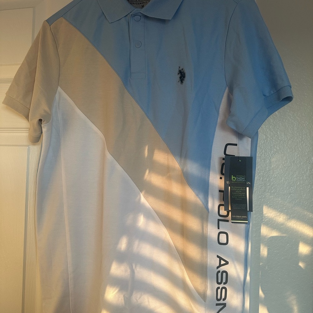 U.S. Polo Assn. Men's Polo Shirt in Blue and White
